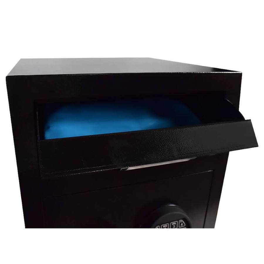 Stealth DS1614 Mini Front Load Depository Safe Drawer Open with Deposit Bag