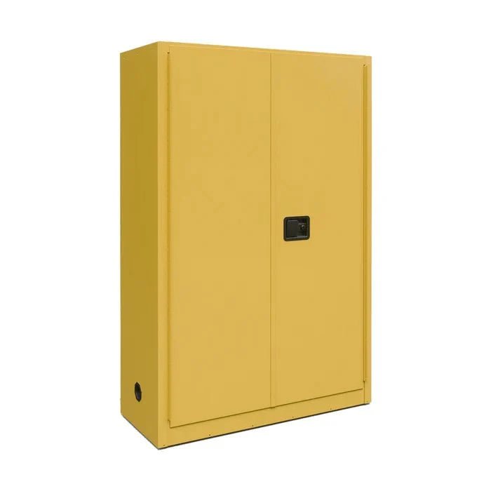 Yellow FireKing SC45 flammable safety cabinet, 45-gallon OSHA-compliant industrial storage