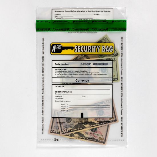 Alert 1218AV-250 Bank Deposit Bag Clear 12" x 18"