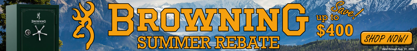 Promotional banner for Browning Safe's Summer Rebate Sale