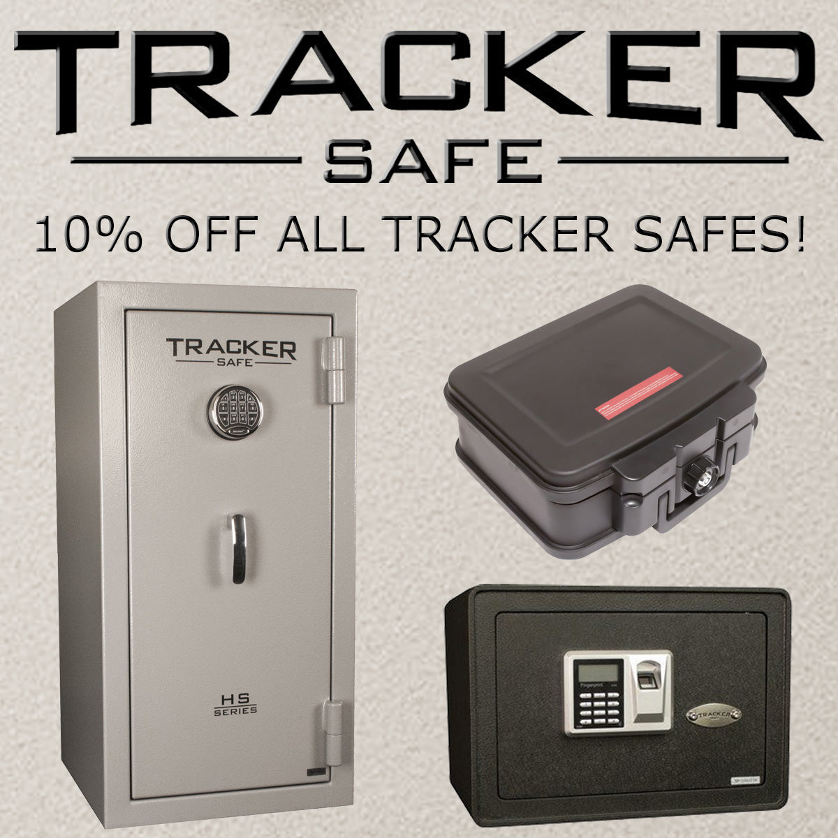 Promotional banner for 10% off all Tracker Safes.