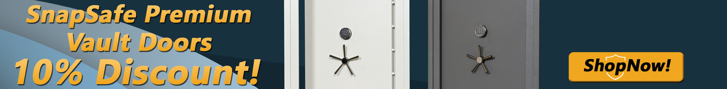 Promotional banner for 15% off SnapSafe Titan modular gun safes ordered in July, 2026.