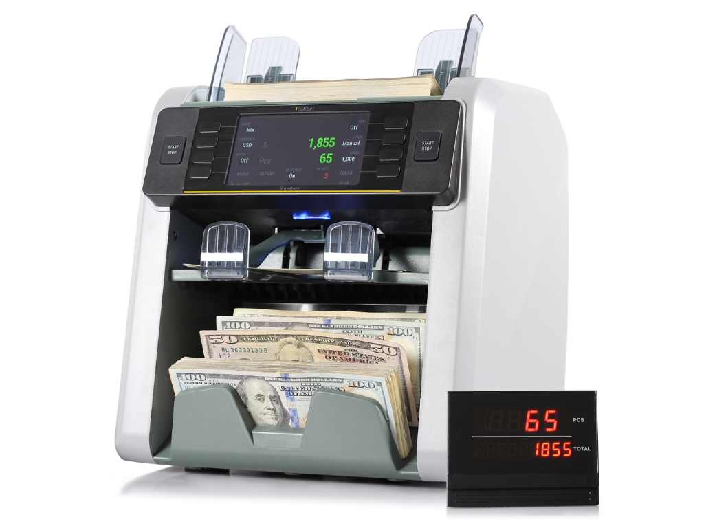 Kolibri B-SGN Signature 2-Pocket Mixed Bill Counter, Sorter & Reader