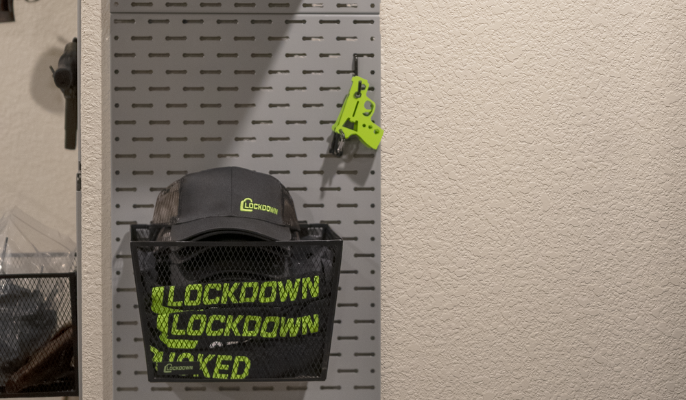 Lockdown SecureWall HD Firearm Display Standard Panel (24&quot; x 16&quot; or 24&quot; x 32&quot;) With Basket 