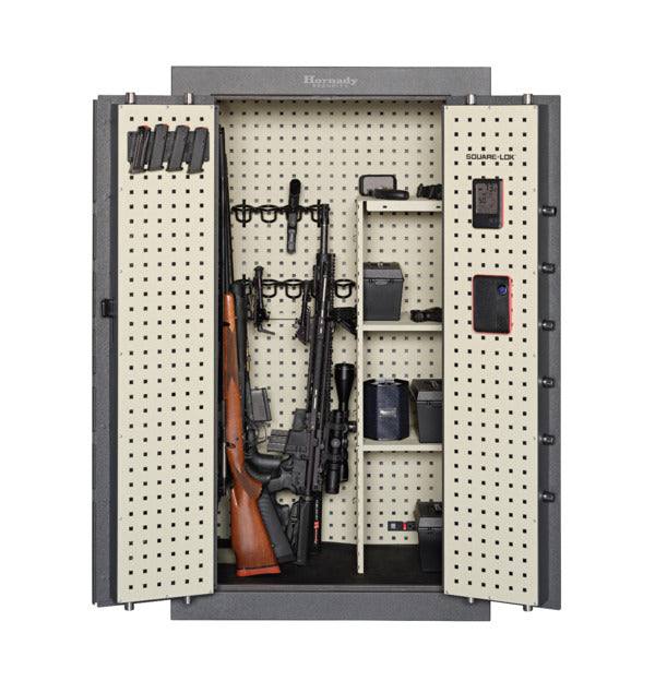 Hornady 95071 Mobilis Double Door Modular Gun Safe Doors Open with Rifles &amp; Accessories
