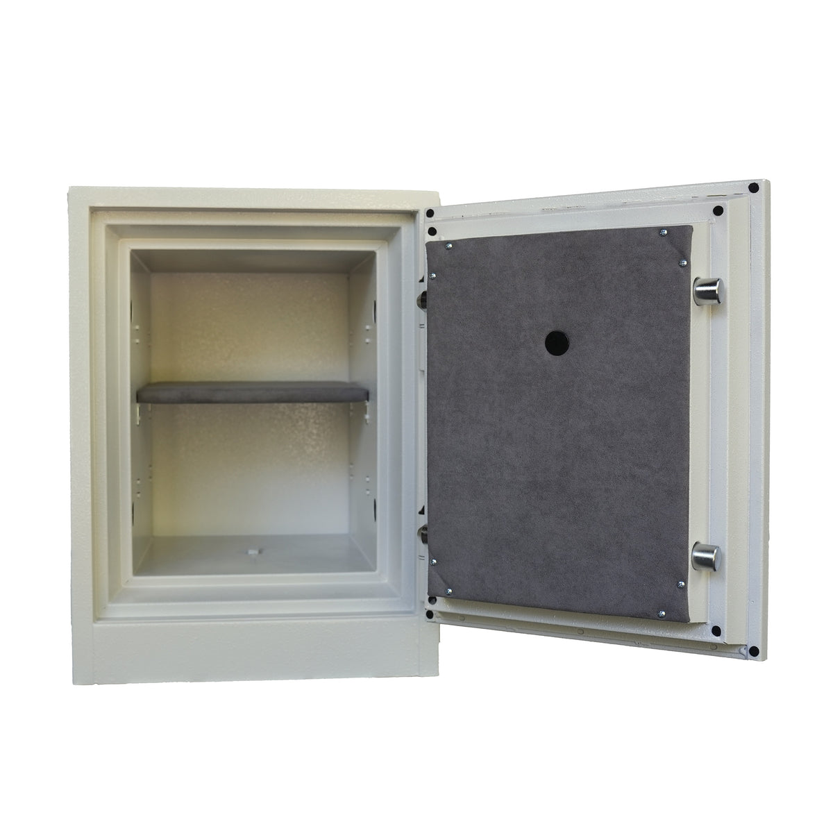 Gardall 1612-2 Burglar Fire Safe in Marble finish with dial combination lock. Door open. 