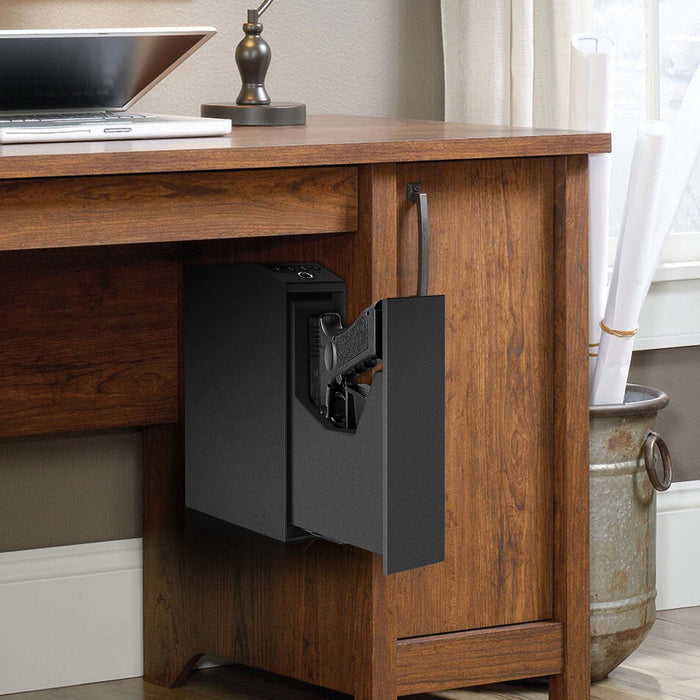 Langger LAPS005 Biometric Slider Handgun Safe for Nightstand Mounted to Desk