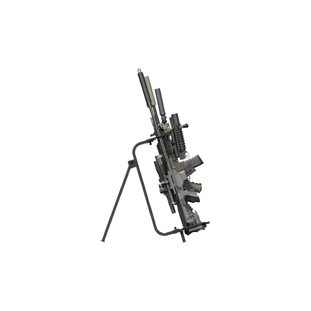 Hold Up Displays Folding Metal Firearm/Bow Rack with Short Barrel Rest HD39-SBR