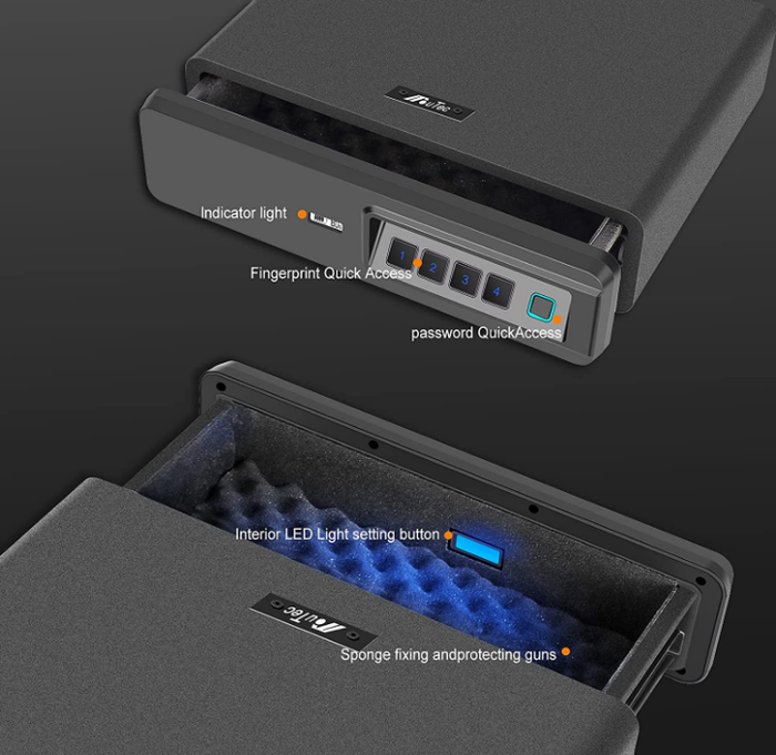 Langger LADS002 Biometric Drawer Handgun Safe Features