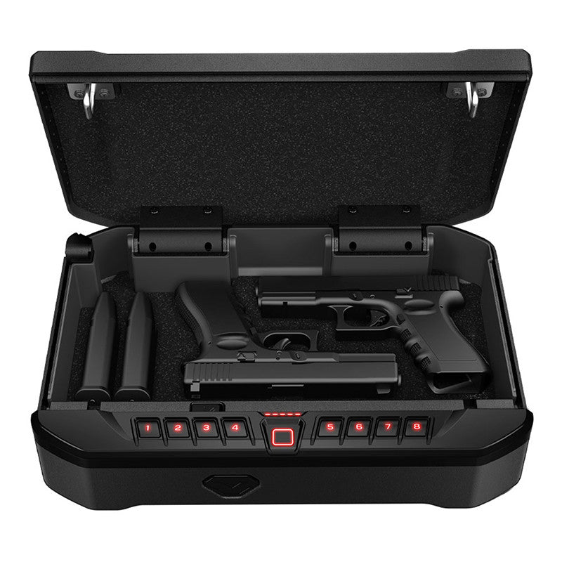 Vaultek V30i 30 Series Essential Biometric Handgun Safe Door Open with Handguns and Magazines