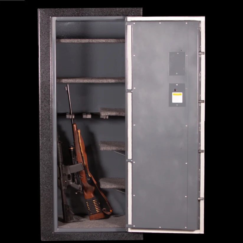 Sturdy Safe Model 3224-6 Gun Safe 72"Hx32"Wx24"D Heavy Steel Construction Door Open with Rifle