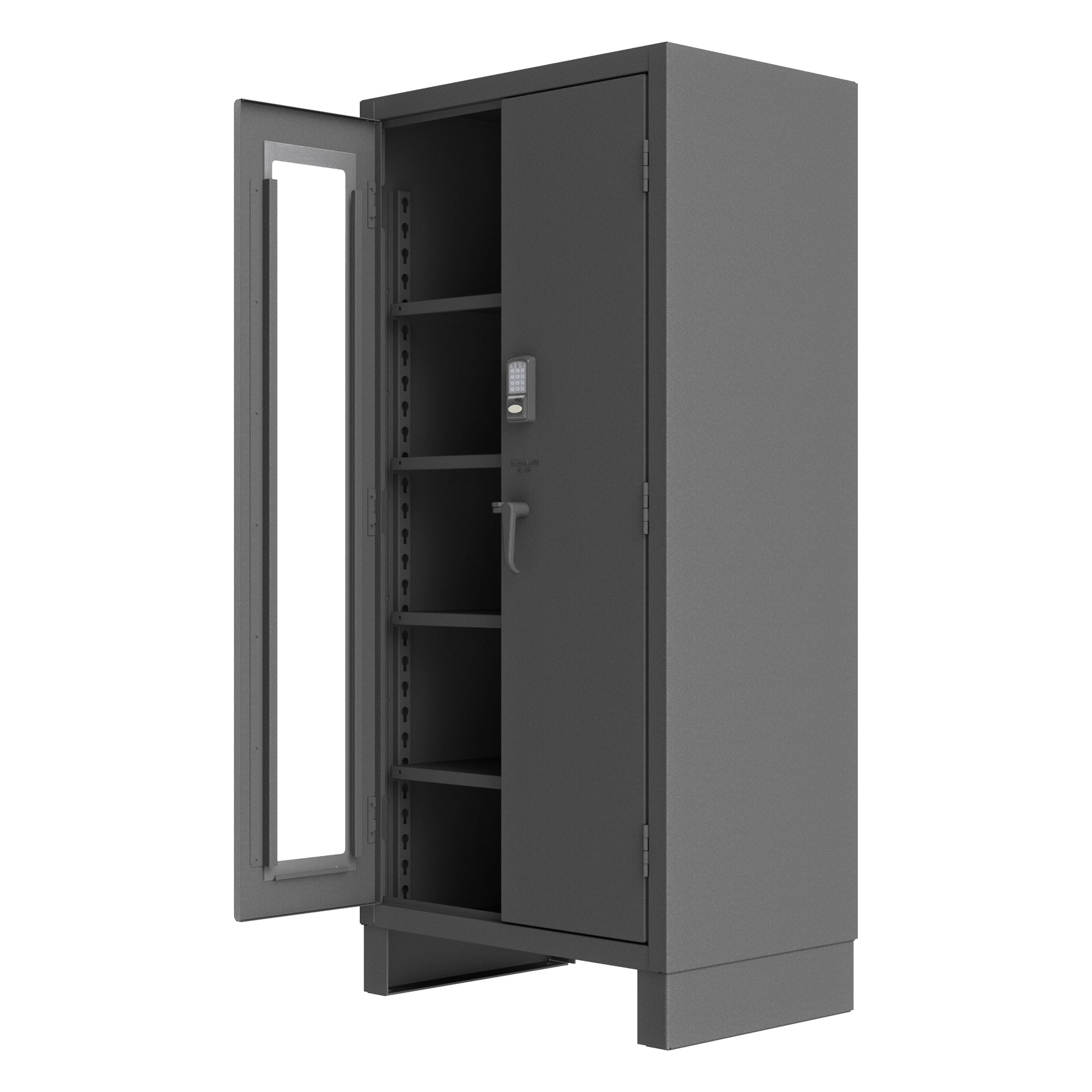 Durham 3702CXC-BLP4S-95 14-Gauge Security Access Control Cabinet with 4 Shelves