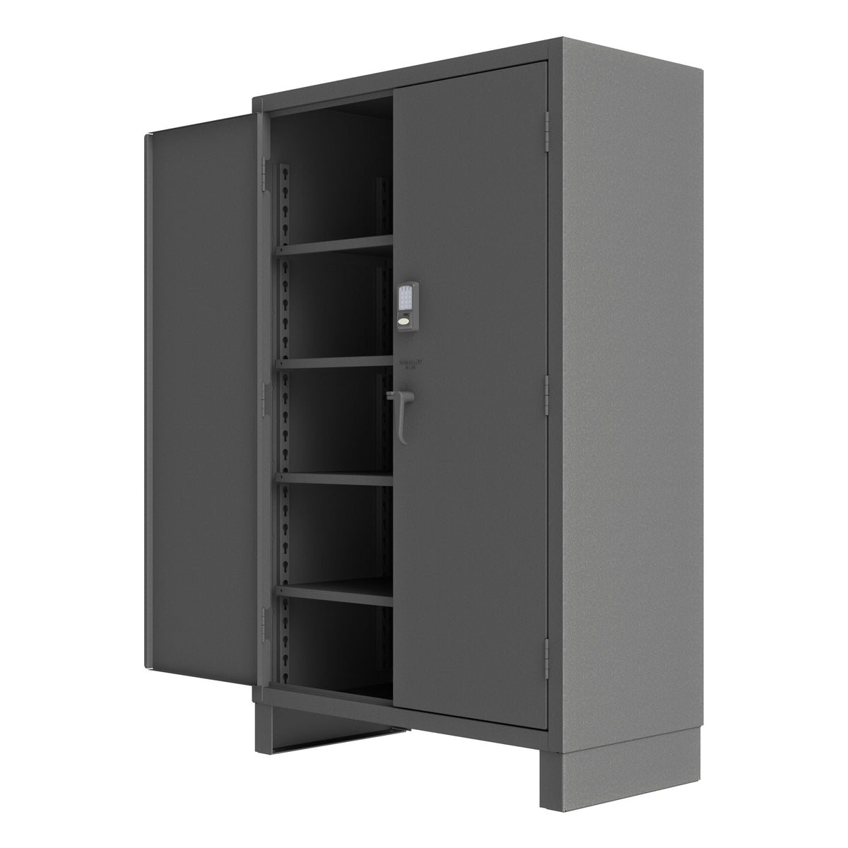 Durham 3703CX-BLP4S-95 14-Gauge Security Access Control Cabinet with 4 Shelves