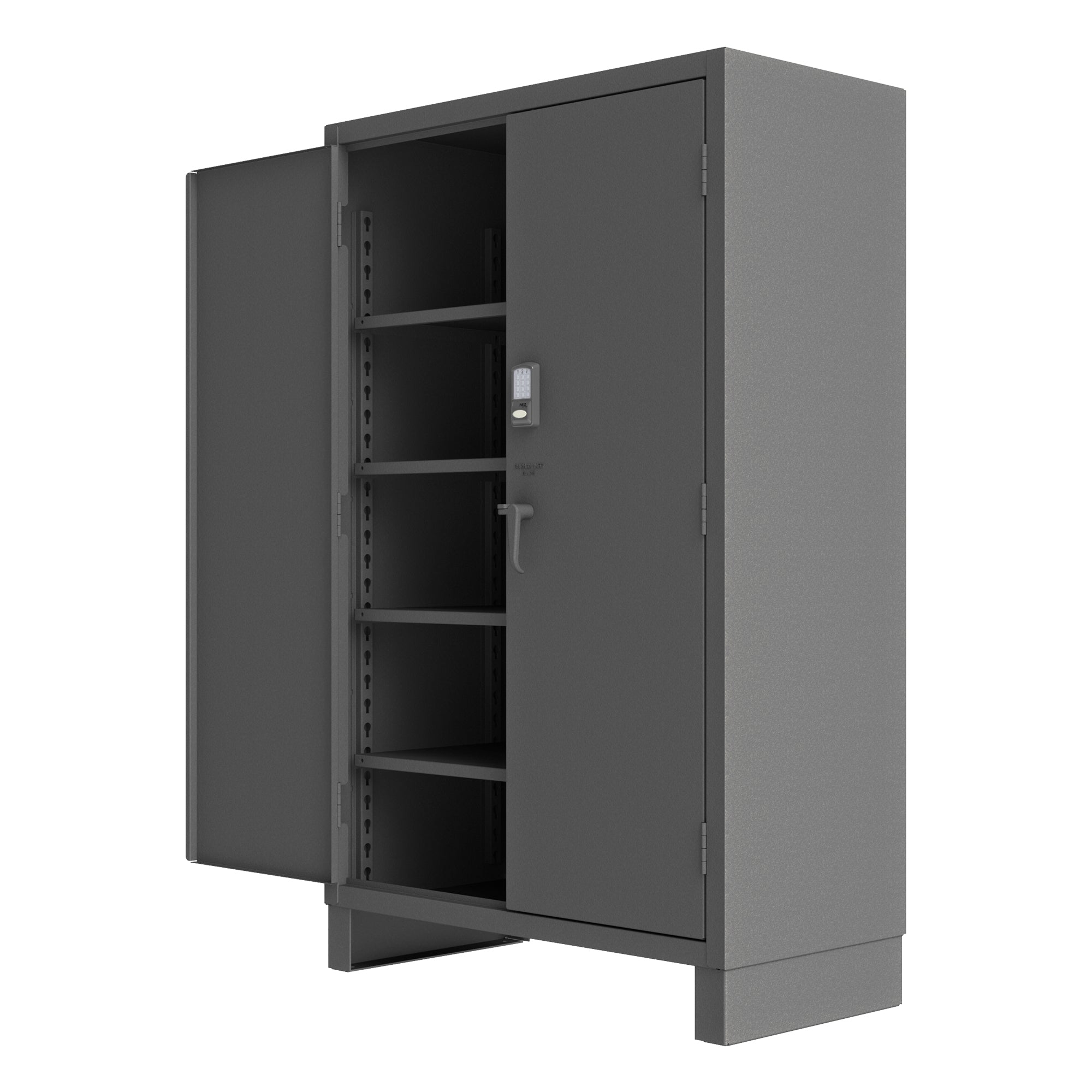 Durham 3703CX-BLP4S-95 14-Gauge Security Access Control Cabinet with 4 Shelves