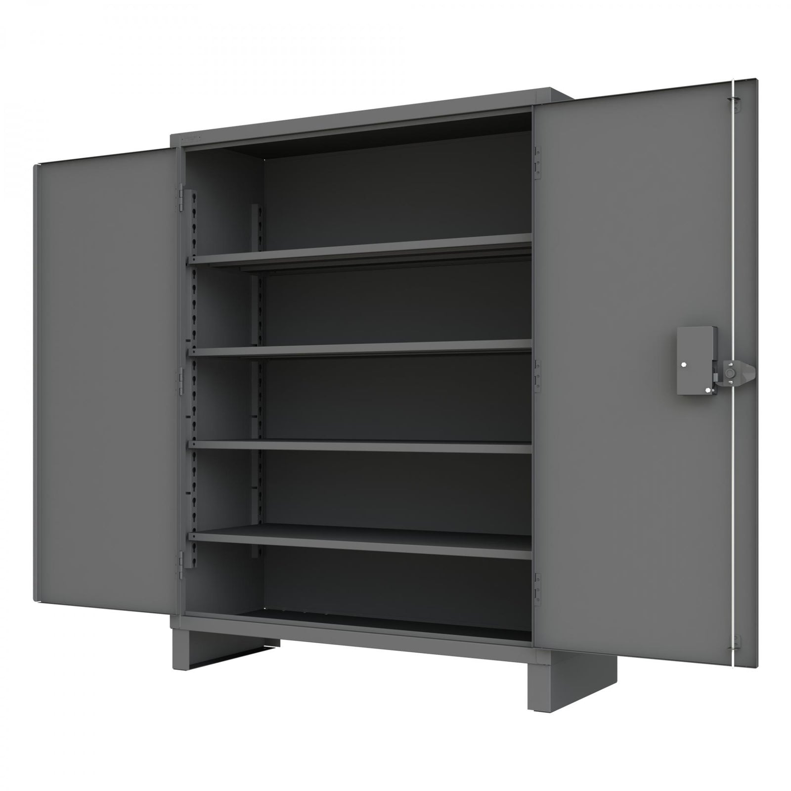 Durham 3704PL-4S-95 14-Gauge Security Access Control Cabinet with 4 Shelves