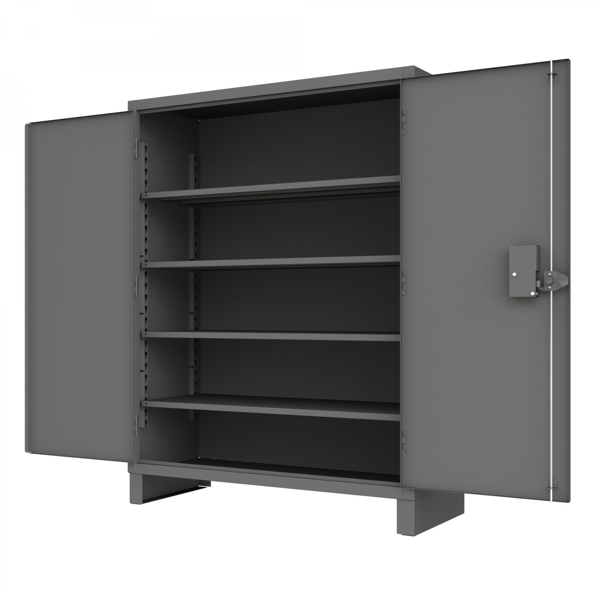 Durham 3704PL-4S-95 14-Gauge Security Access Control Cabinet with 4 Shelves