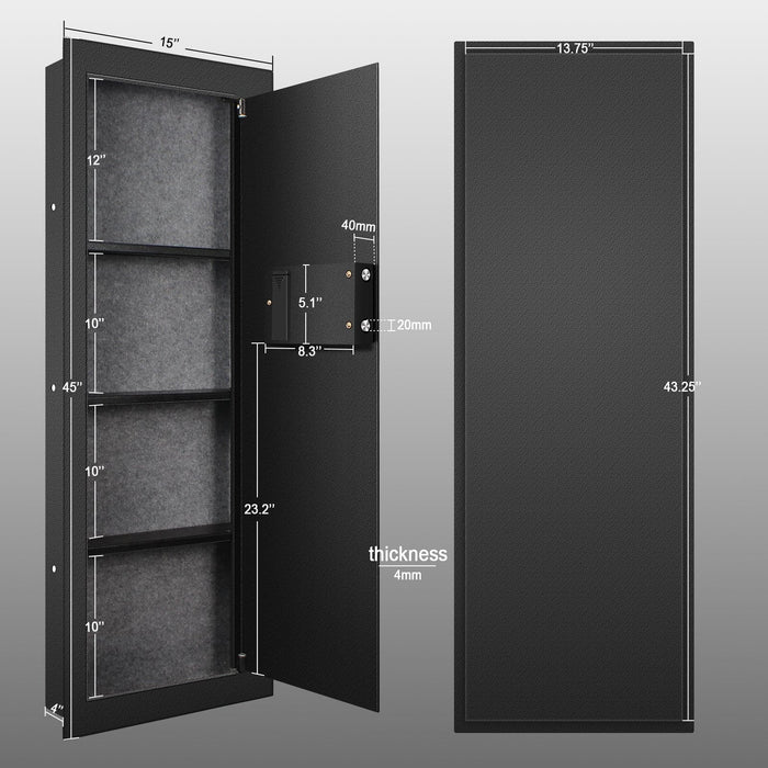 Langger LAWS001 Biometric Wall Gun Safe Dimensions