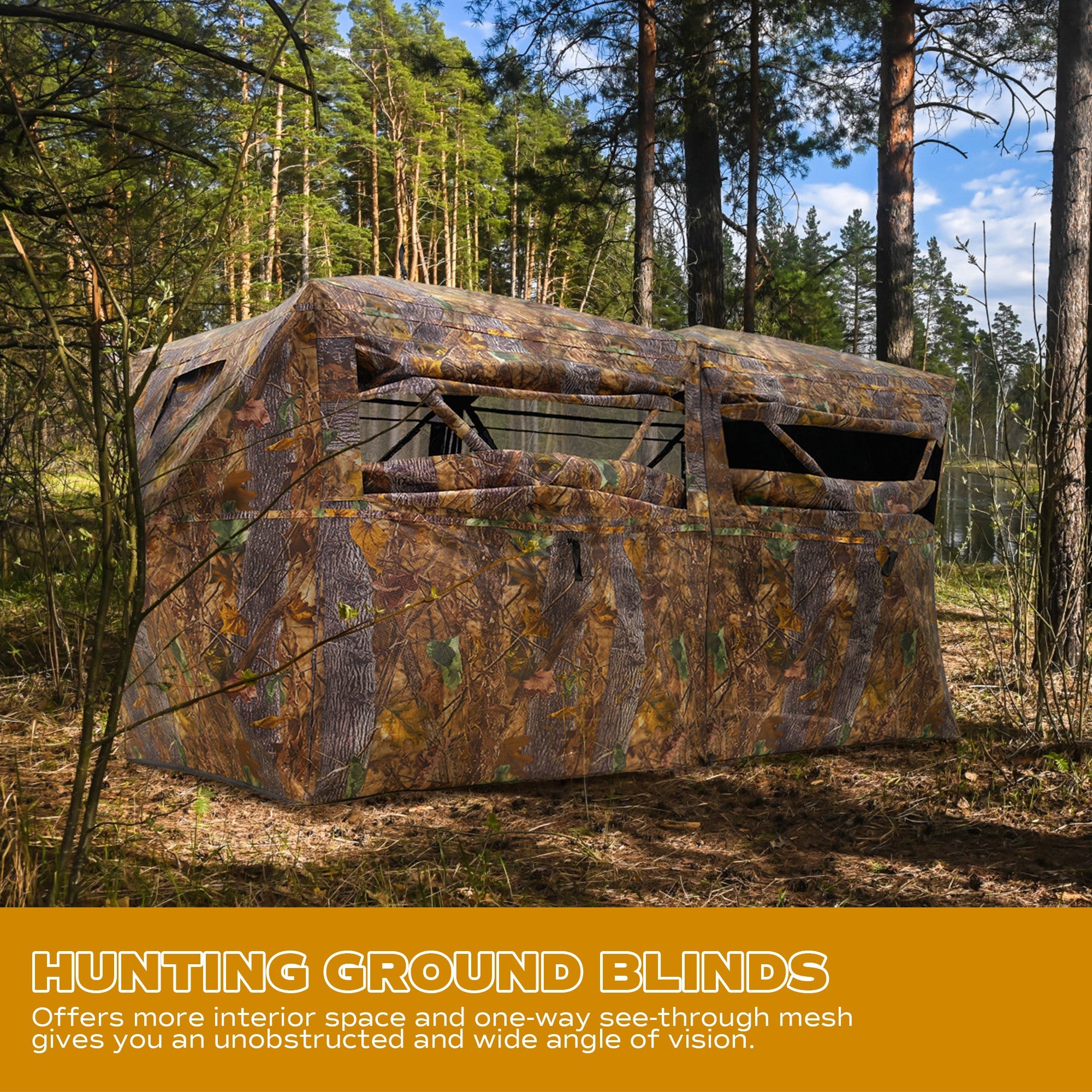 RPNB HGB-4 Camouflage  Hunting Blind One-Way See Through 4-6 Person