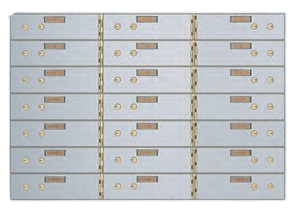 American Vault 522-21 Safe Deposit Boxes 21 Openings 3" x 10"