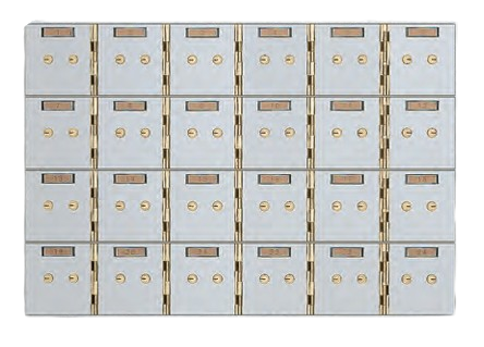 American Vault 522-24 Safe Deposit Boxes 24 Openings 5" x 5"