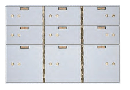 American Vault 522-9 Safe Deposit Boxes 9 Openings 6 - 5" x 10" 3 - 10" x 10"