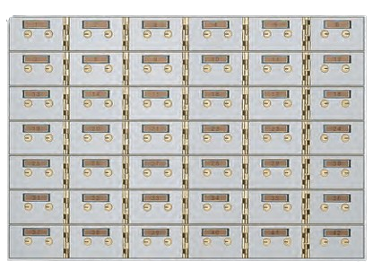 American Vault 522-42 Safe Deposit Boxes 42 Openings 3" x 5"