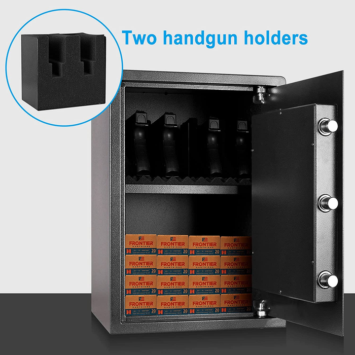 Langger LACS004 Biometric Security Safe Two Handgun Holders