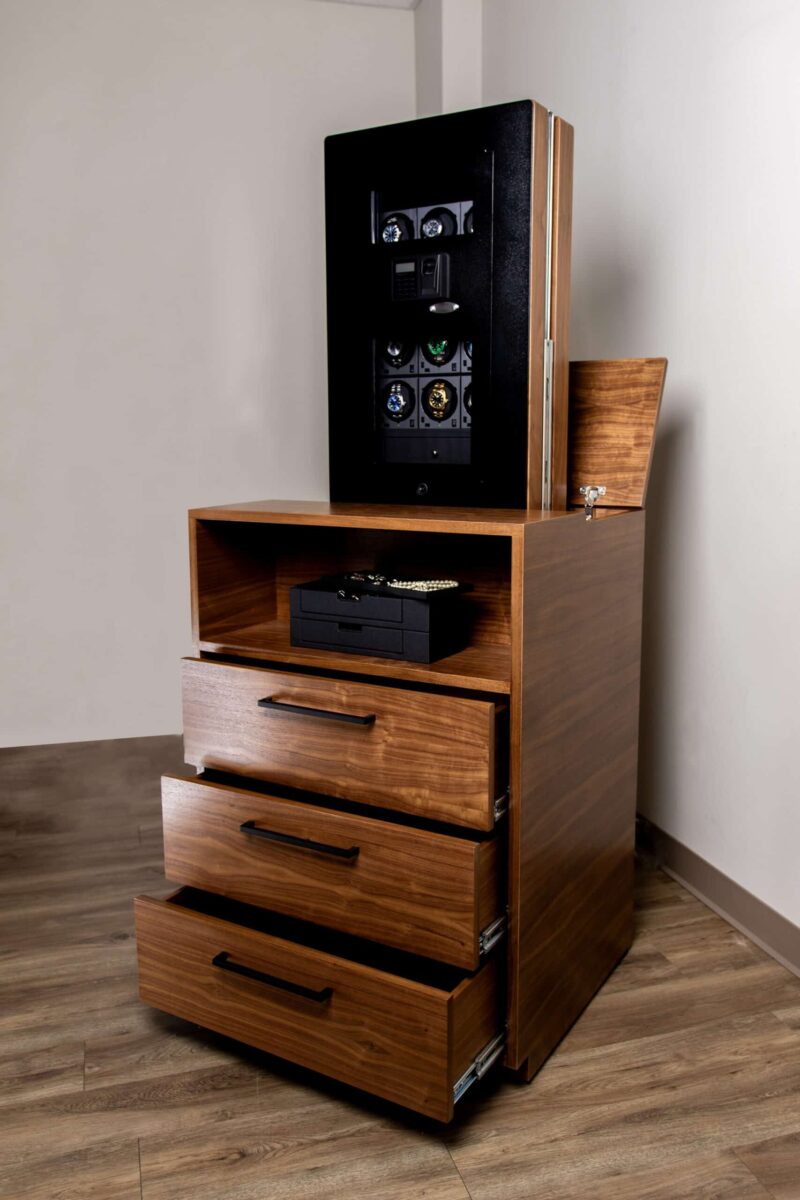 BlumSafe Concealment Cabinet with Hidden Safe Fully Open