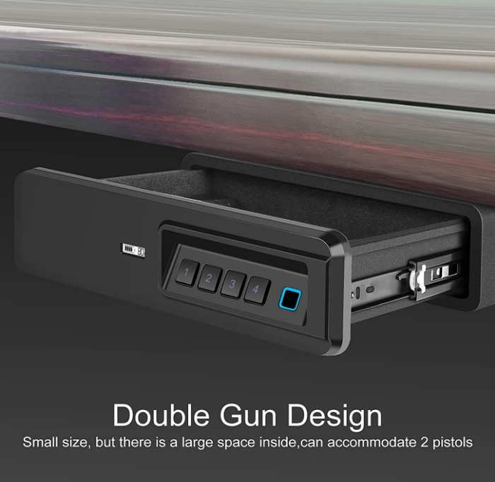 Langger LADS002 Biometric Drawer Handgun Safe Double Handgun Design