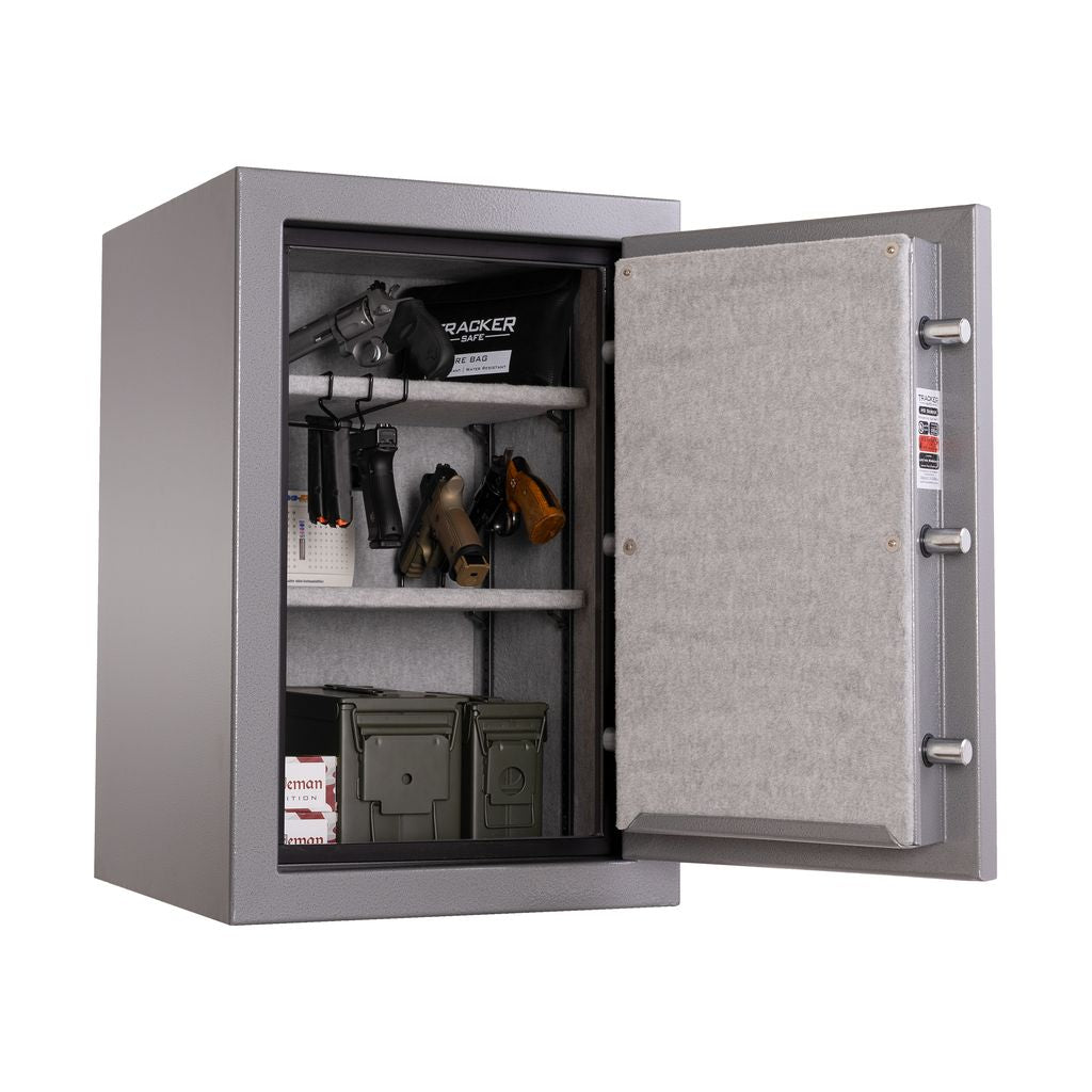 Tracker Safe HS30 Home Security Safe Door Open with items inside