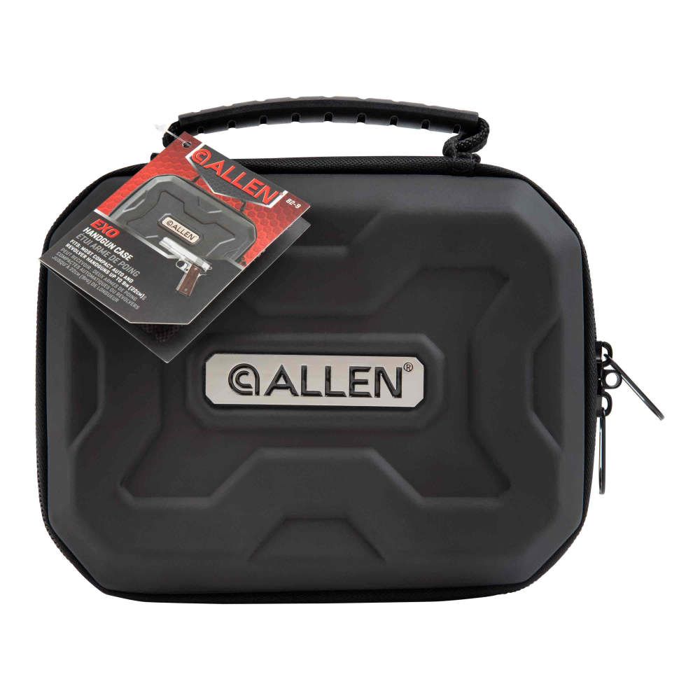 Allen 82-7 EXO Molded Handgun Case Black 7&quot; Front with Tag on Handle