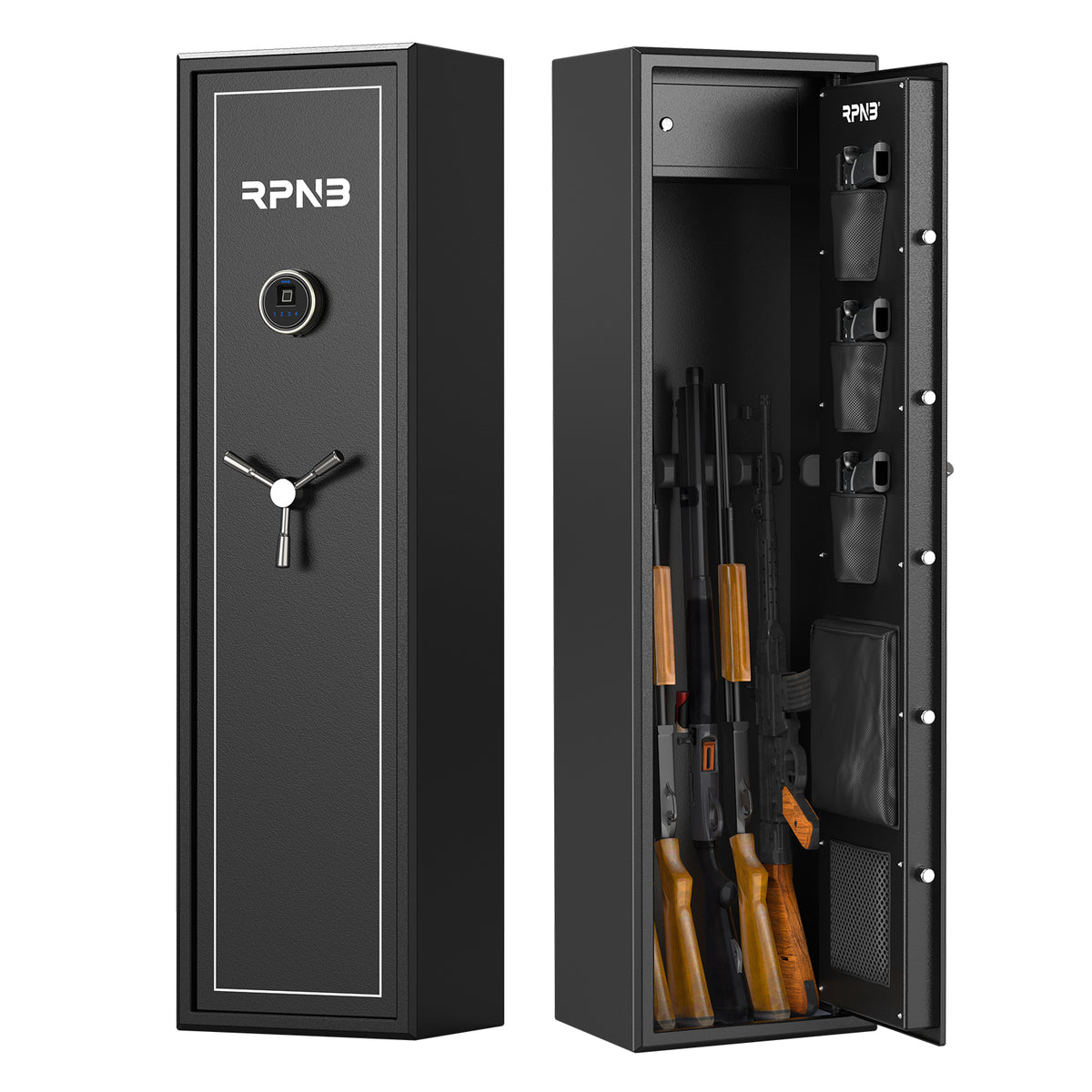 RPNB RP7FR Biometric Large 7 Gun Cabinet with Electronic Digital Lock with Rifles