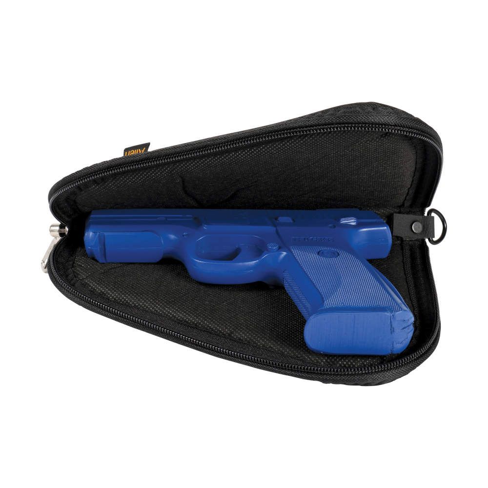 Allen 74-8 Endura Locking Handgun Case Black 8&quot; Open with Blue Gun