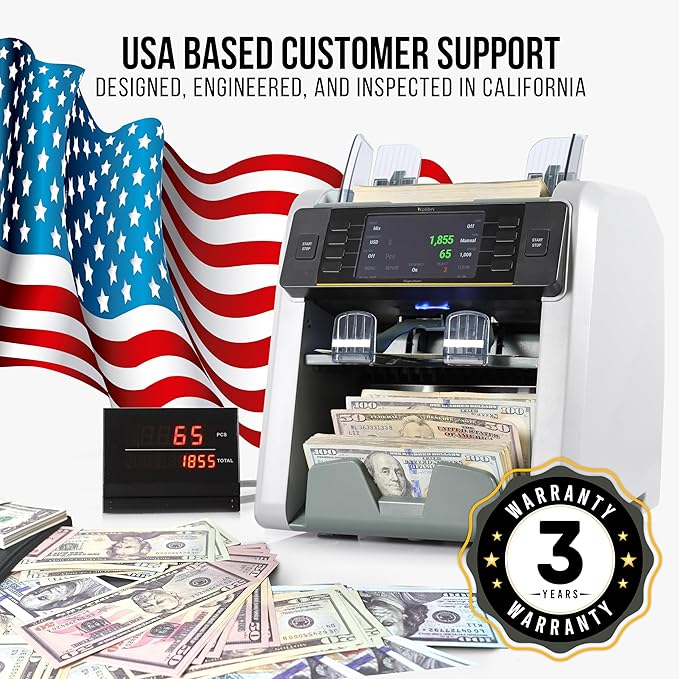 Kolibri B-SGN Signature 2-Pocket Mixed Bill Counter, Sorter &amp; Reader USA Based Customer Support