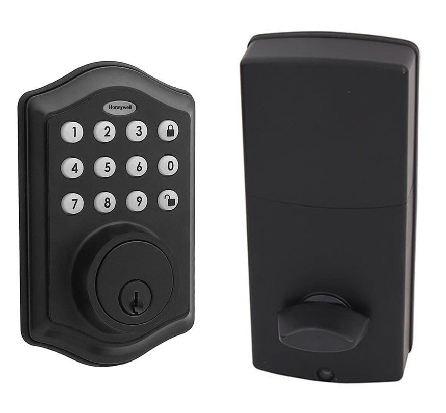 Honeywell 8712509 Electronic Deadbolt Door Lock with Keypad in Matte Black