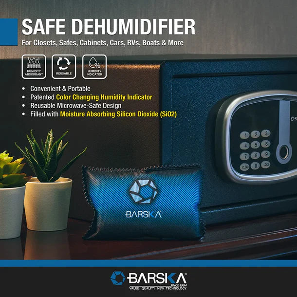 Barska AF12500 Reusable Safe Dehumidifier Next to Safe with Specs