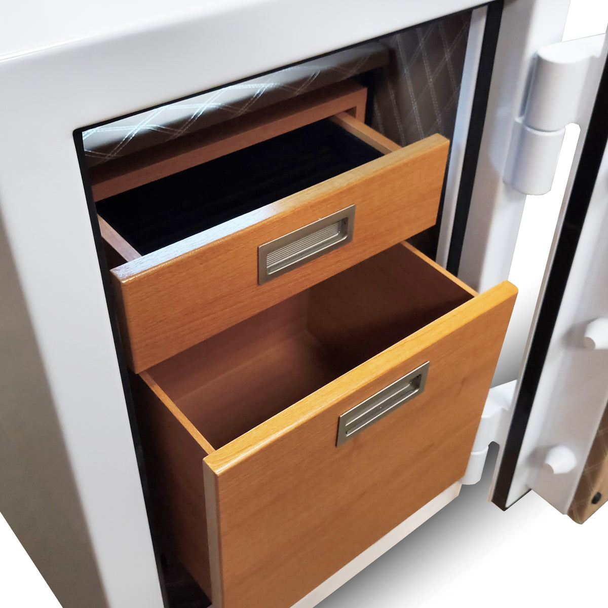 AMSEC AM3020PLUS White Home Security Safe with LED Light 2 Drawer Cabinet Open