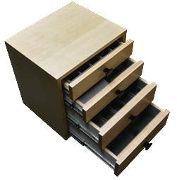 AMSEC 1335491 Maple StorIt 4 Drawer Storage Cabinets Drawers Open