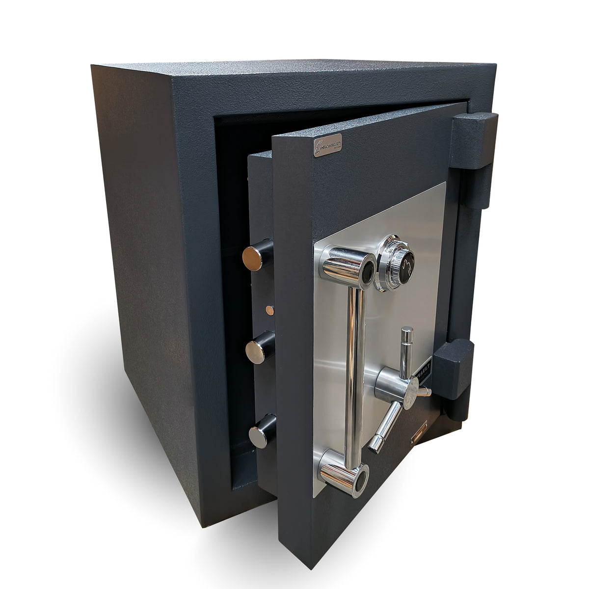 AMSEC American Security AMVAULT CF2518 TL30 high security composite burglar fire rated safe front left open.
