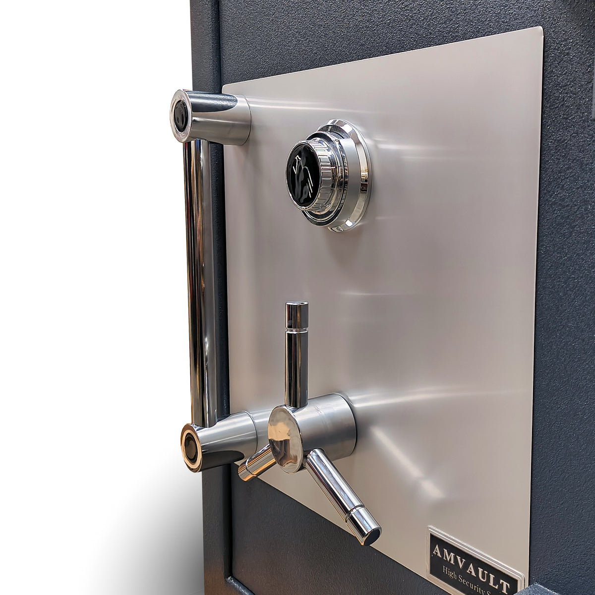 AMSEC American Security AMVAULT CF2518 TL30 high security composite burglar fire rated safe front right close up. 