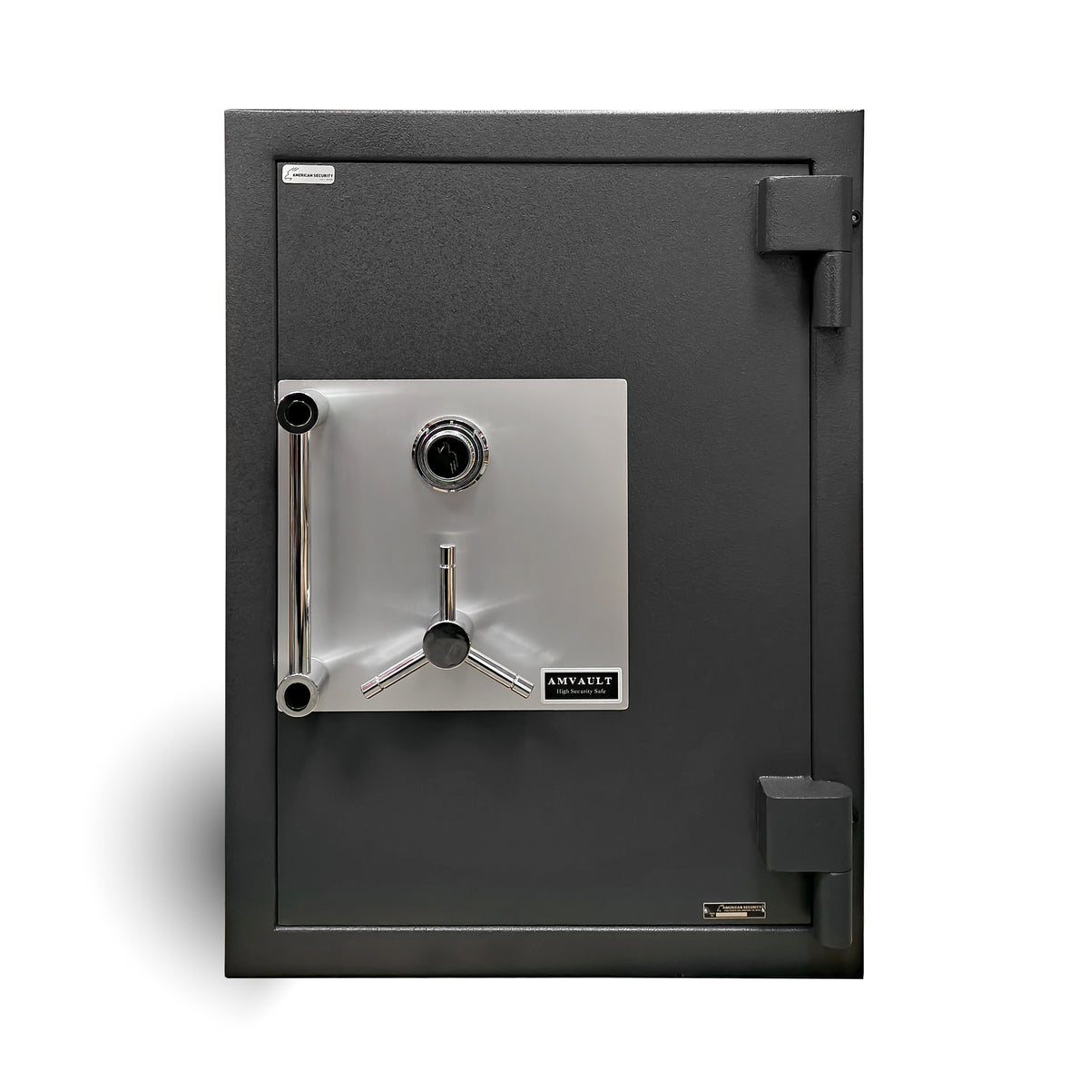 American Security AMSEC AMVAULT CF3524 TL-30 High Security Safe in Textured Black finish front closed. 