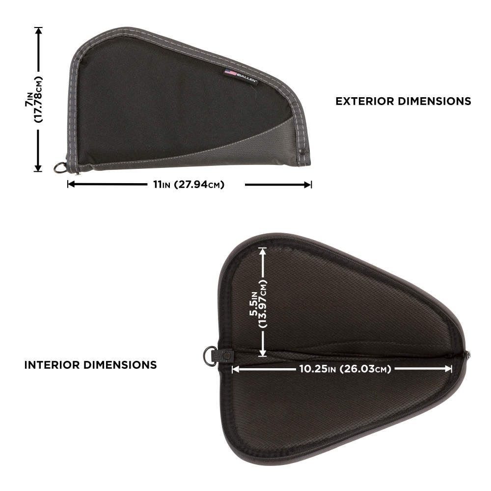 Allen 444-11 Deluxe Handgun Case Black/Gray 11"