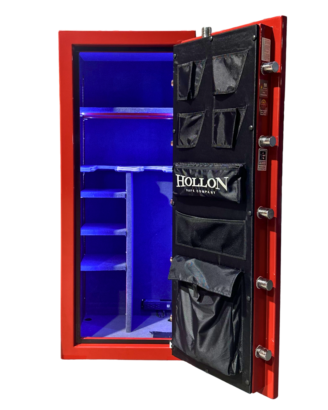 Hollon BHS-16E Black Hawk Series Gun Safe Red Door Open