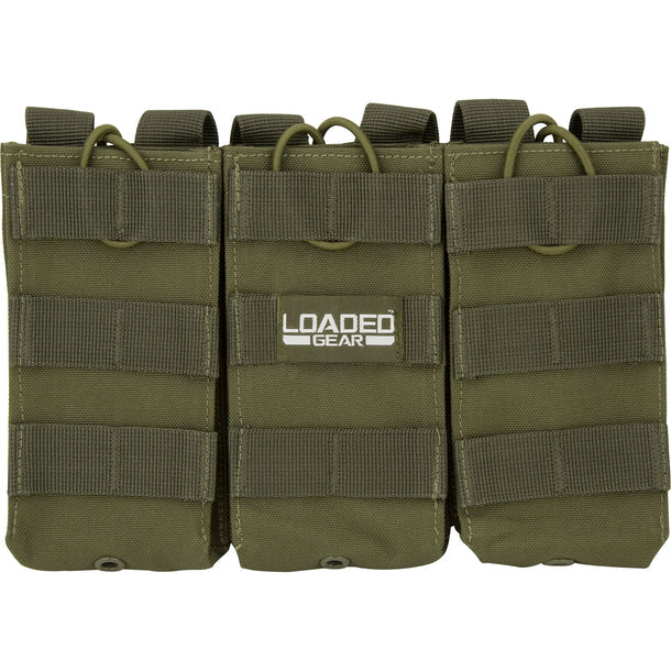 Barska BI12246 Loaded Gear Triple Magazine Pouches CX-200 OD Green Front