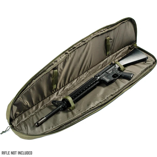 Barska BI12320 Loaded Gear 48" Tactical Rifle Bag OD Green RX-100 Open with Rifle