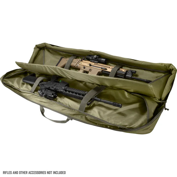 Barska BI12322 Loaded Gear 45" Tactical Rifle Bag OD Green RX-200 Open with Rifles