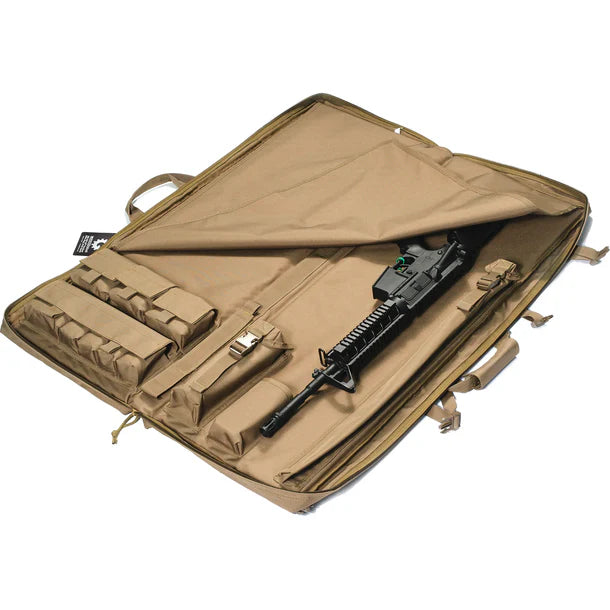 Barska Loaded Gear 40" Tactical Shooter Mat Rifle Bag Dark Earth RX-300 Open with Rifle