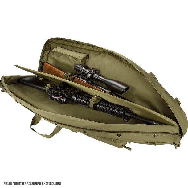Barska Loaded Gear 46" Tactical Rifle Bag RX-600 OD Green Open with Rifle