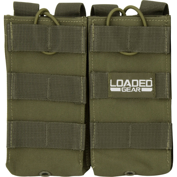 Barska BI13004 Loaded Gear Double Magazine Pouches CX-850 OD Green Front