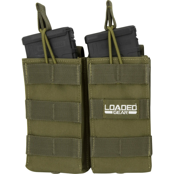Barska BI13004 Loaded Gear Double Magazine Pouches CX-850 OD Green with Mags